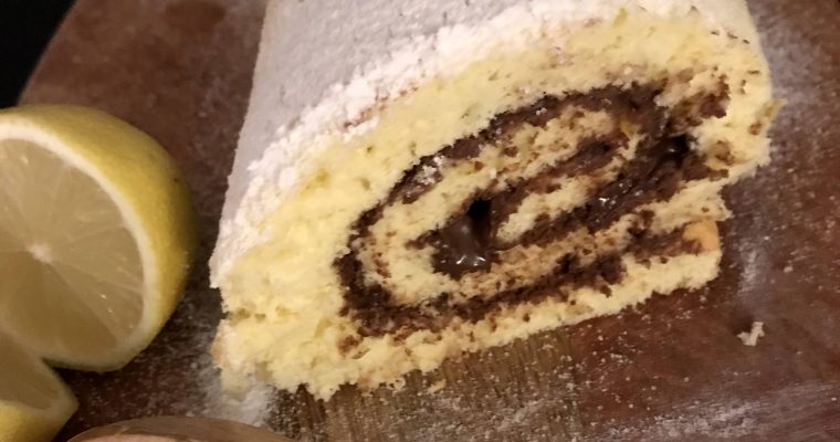 Nutella sponge cake roll