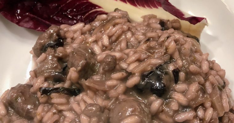 Risotto with radicchio and sausage